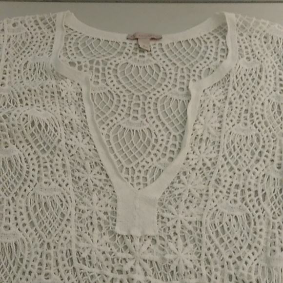 CB OPEN COTTON CROCHET, DEEP V, LONG TUNIC, BOHO COVER UP SWEATER - Picture 6 of 8